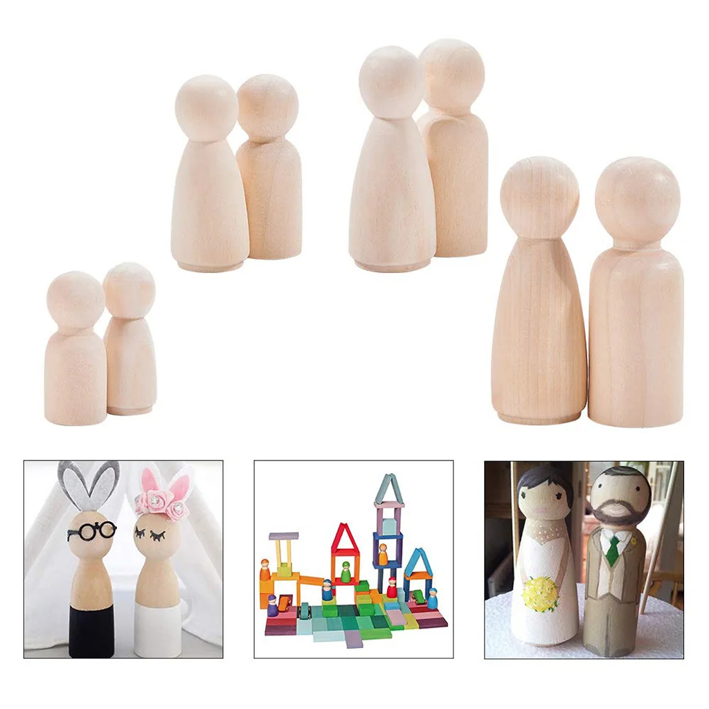 15 Pairs Wooden Woodpile Doll for Diy Decoracion de fiestas y eventos Home Wedding Party Decoration Baby Shower Table Decor