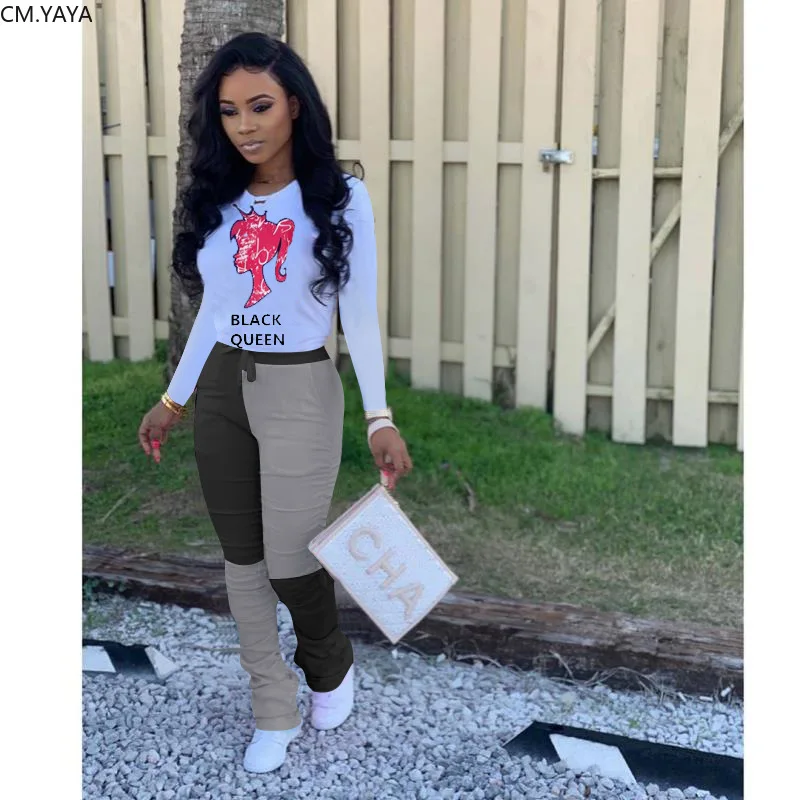 CM.YAYA/женская одежда для активного отдыха комплект с длинными рукавами топы