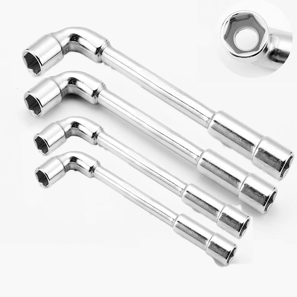 

L-Shaped Socket Wrench Spanner 7-Shaped Pipe Type Double Head Elbow Perforated Outer Hexagon Socket Maintenance Tool Set