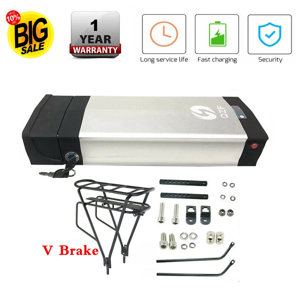 

Rear rack 52v battery powerful lithium ion electric bicycle batteries pack 18650 for tongsheng tsdz3