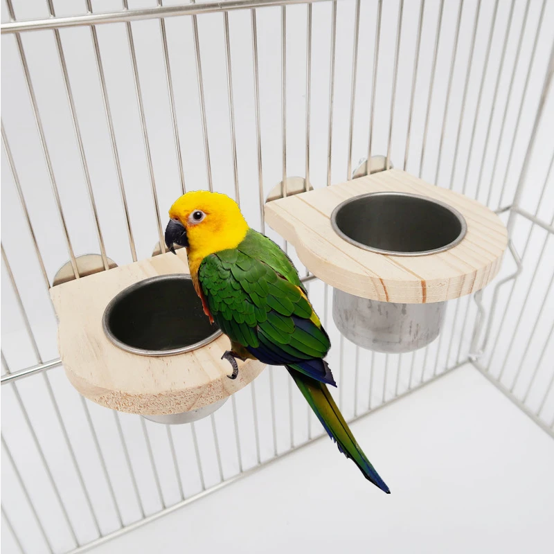 Фото Чашки для кормления птиц с зажимом клетка попугая подвесная миска воды чашка из