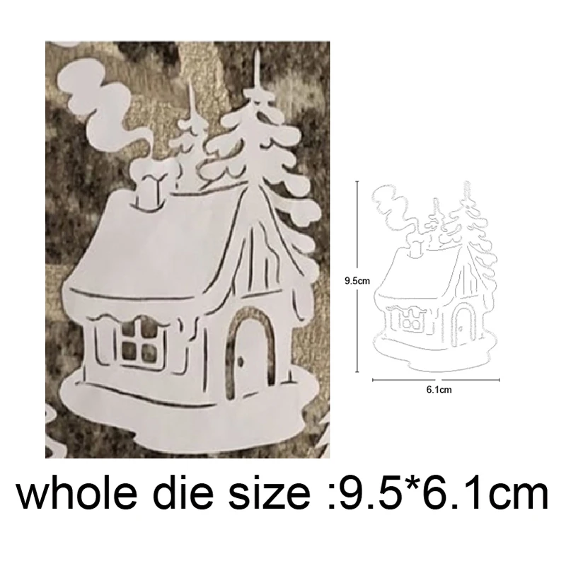 

Christmas House Cabin Metal Cutting Dies Scrapbooking Stencils dies DIY Stamp Cards Decor Embossing Die Cuts Craft Dies 2020 NEW