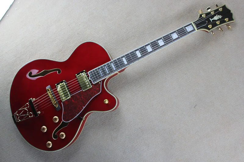 

Бесплатная доставка, высокое качество, новинка, ale L5 под заказ, золотистая фурнитура, полый джаз, электрическая гитара, пикапы, большая струй...