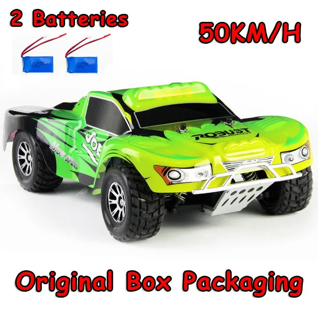 A969 50KM H 2battery Список игрушек с дистанционным управлением автомобиля A969 1/18 масштаб игрушки 2,4G 4WD 70 км/ч, р/у дрейфующая Краткий курс на дальние расстояния Управление 4-х колесный шок Absorbe - Цвет: A969 50KM H 2battery