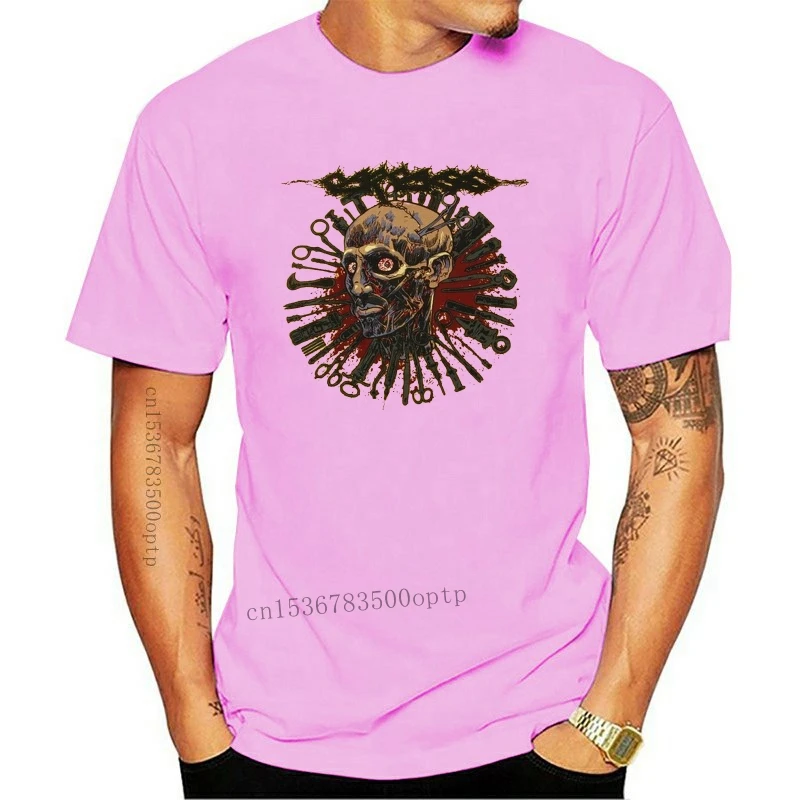 

New CARCASS HEAD ONE FOOT 2016 TOUR GRINDCORE DEATH METAL 2021 YELLOW T-SHIRT Cotton Tee Shirt Custom Screen Printed