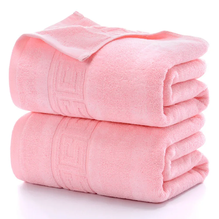 Pink 70*140 см пляжное полотенце s 400 г, полотенце для ванной, для дома, для взрослых, грудное Хлопковое полотенце, мягкое, водопоглощающее - Цвет: Pink