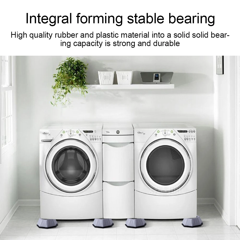

4Pcs Anti-slip Washing Machine Pads Noise-reducing Furniture Refrigerator Sofa Feet Mats Anti-vibration Pad Kitchen Bathroom Mat