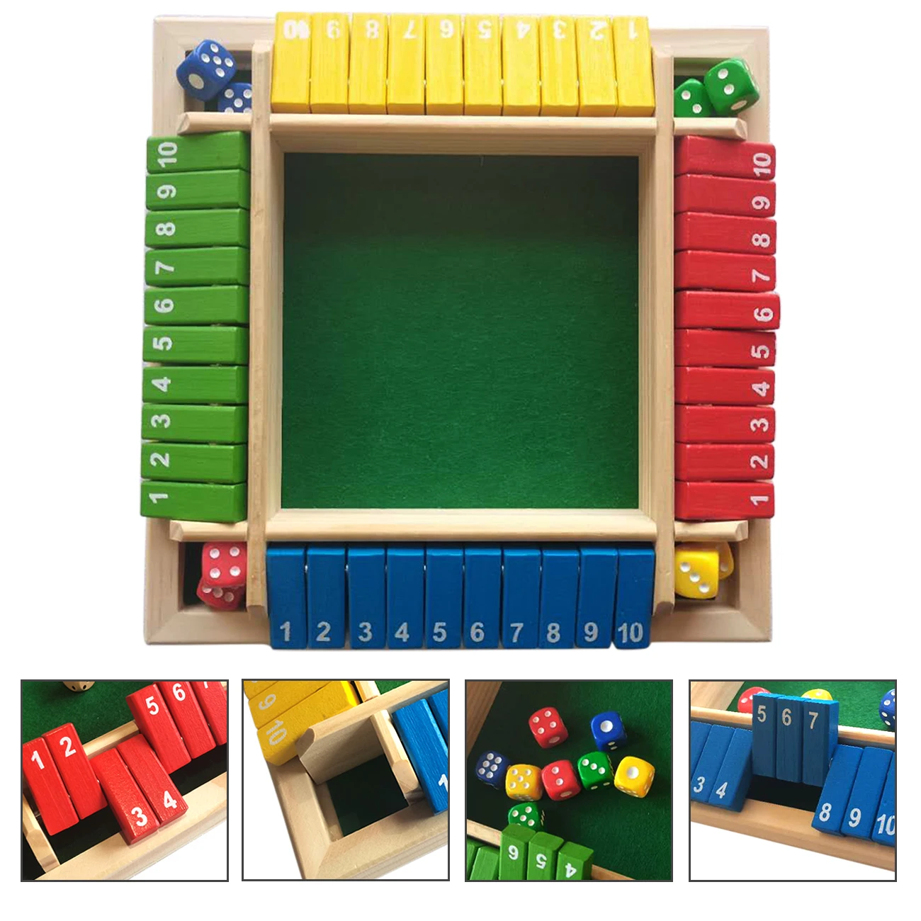 

Wooden Board Game Shut the Box Dice Game Mathematic Traditional Dice Game Family Math Game for Kids Family Party