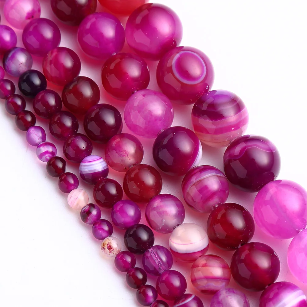 

Бусины круглые россыпью, 4/6/8/10/12 мм, полосатые Агаты