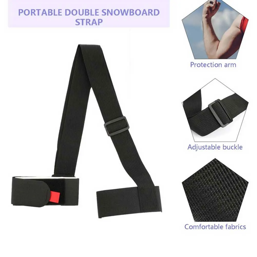 

Nylon Skiing Bags Adjustable Skiing Pole Shoulder Hand Carrier Lash Handle Straps Porter Hook Loop Protecting For Ski Snowboard