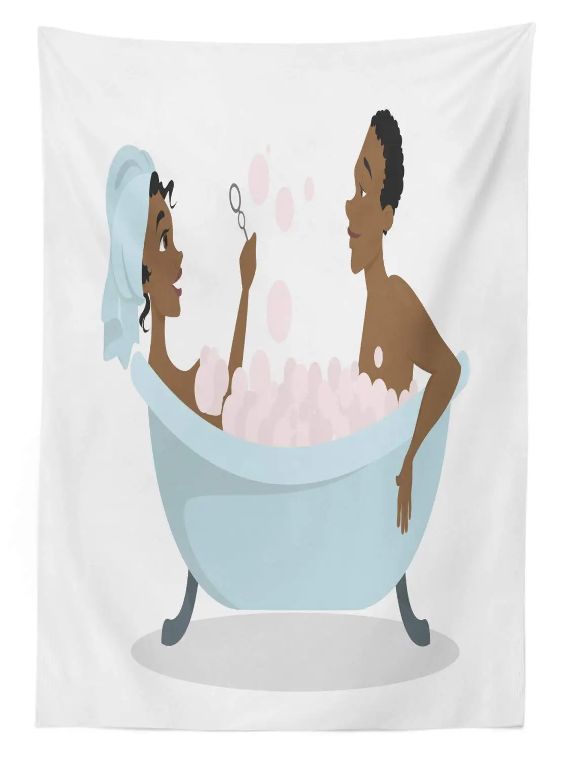 Африканская влюбленная уличная скатерть американская пара принимает пузырчатую