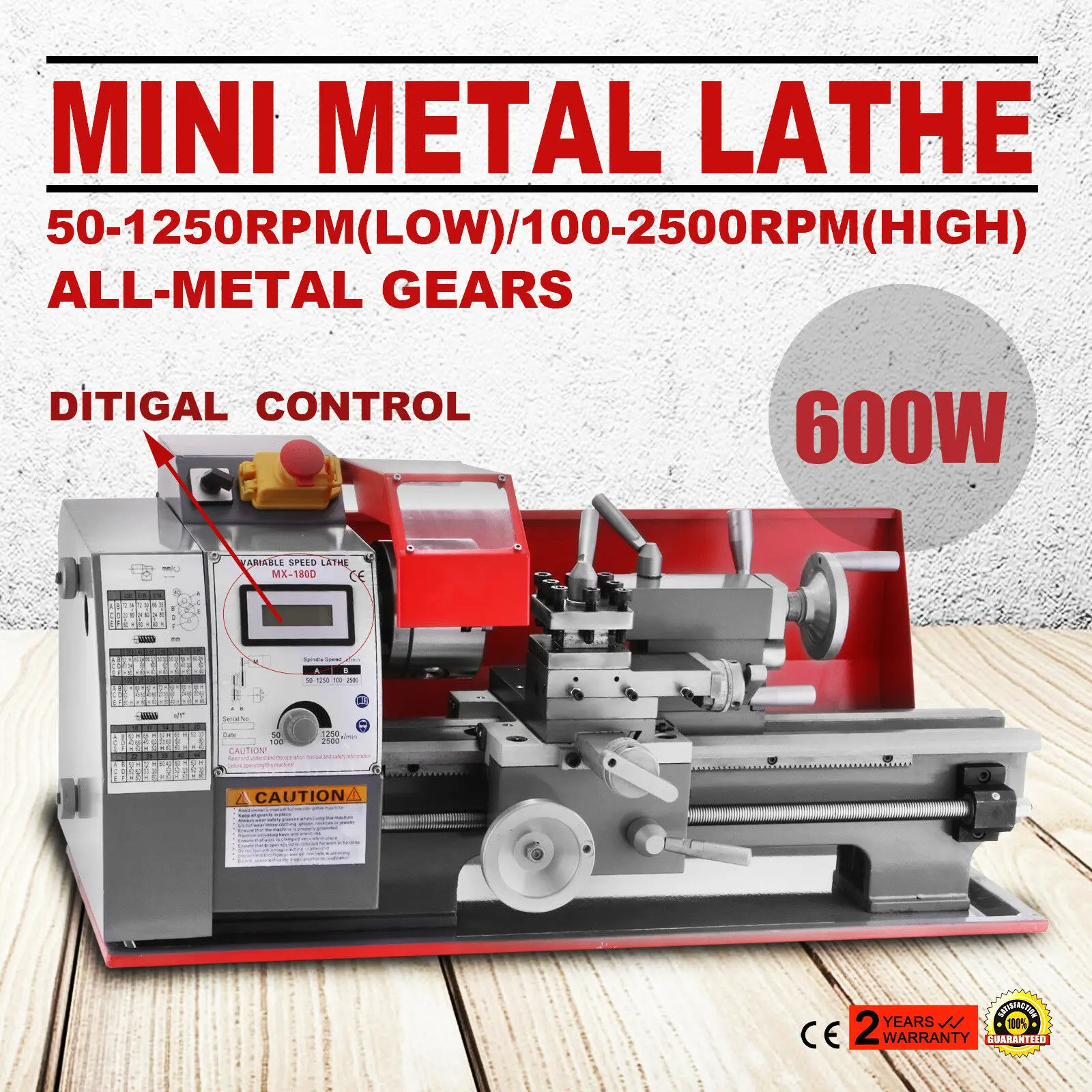 600 Вт автоматический фрезерный мини токарный станок для металла