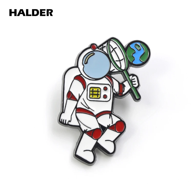 BR0007 HALDER, Мультяшные модные ювелирные изделия, Вселенная, астронавт, космический корабль, планеты, ракета, броши, космос, булавки, Нагрудный значок, одежда