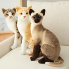 Реалистичная плюшевая игрушечная кошка, 20-45 см