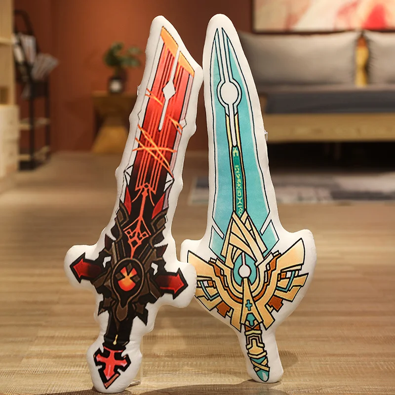

1pc 65CM Anime Game Genshin Impact Plush Sword Pillows Stuffed Plushie Weapon Creative Gift For Children Boys Birthday Gifts