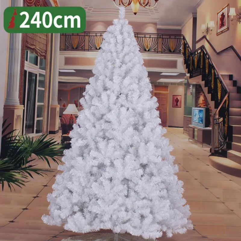 

8Ft Pencil Flocking Christmas Tree Flocking Tied Light ChristmasWhite Christmas Tree