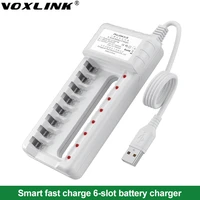 voxlink battery charger intelligent 8 slot eu cable for aaaaa ni mh rechargeable batteries for remote control microphone camera