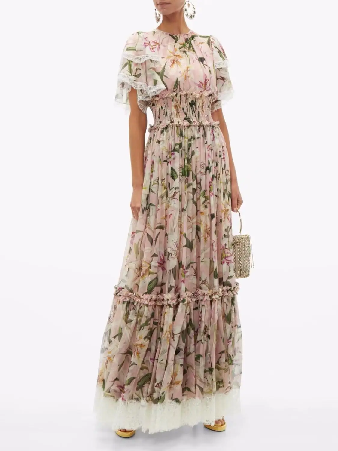 Новое Стильное женское кружевное платье с круглым вырезом и короткими рукавами