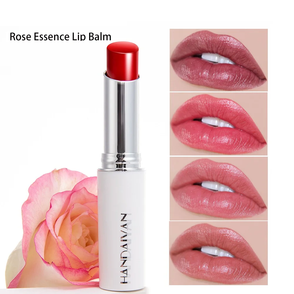 

2022 Rose Essence Lip Balm Moisturizing Brighten Skin Tone Lipstick Waterproof Lasting Downplaying Lip Lines Lip Balm Makeup