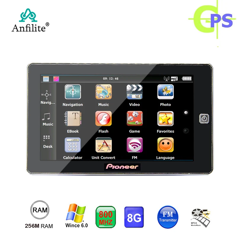 Автомобильный GPS навигатор экран 7 дюймов 800x480 FM радио gps навигация DDR 256M 8 ГБ MTK wince 6
