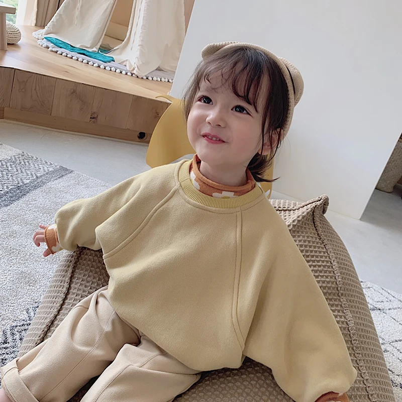 Детская толстовка с капюшоном однотонная Повседневная Верхняя одежда длинными