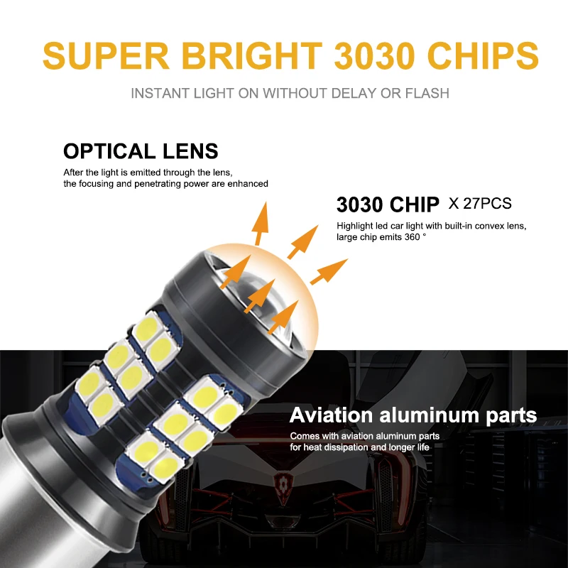Светодиодная сигнальная лампа ANMINGPU 2x 1157 BAY15D P21/5 Вт 3030SMD 1156 P21W Led BA15S BAY15S PY21W