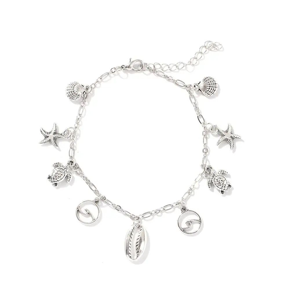 Women Marine Seris Bracelet Pendants Conch Starfish Turtle Decorating Wrist Decoration All Match | Украшения и аксессуары