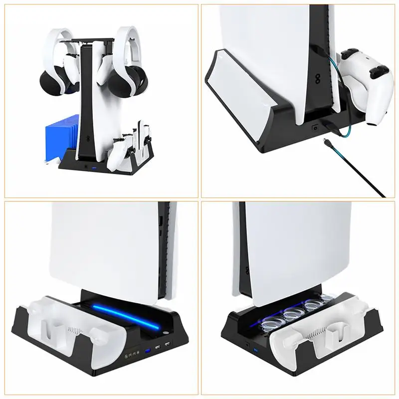 

1PC Premium Game Controller Charger Dock Game Headset Hanger USB Hub Compatible For PS5