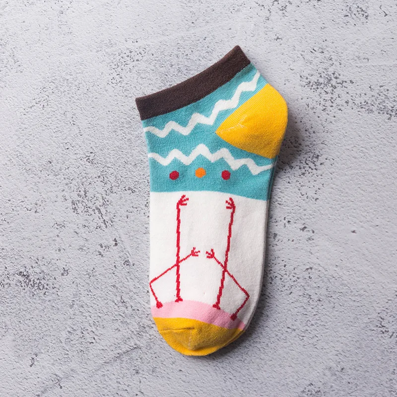 

10pairs/lot Spring Summer Boat Fire * Bird Cartoon Cotton Trend Women's Socks Wholesale & Hosiery Set 10 Pcs Color Contrast