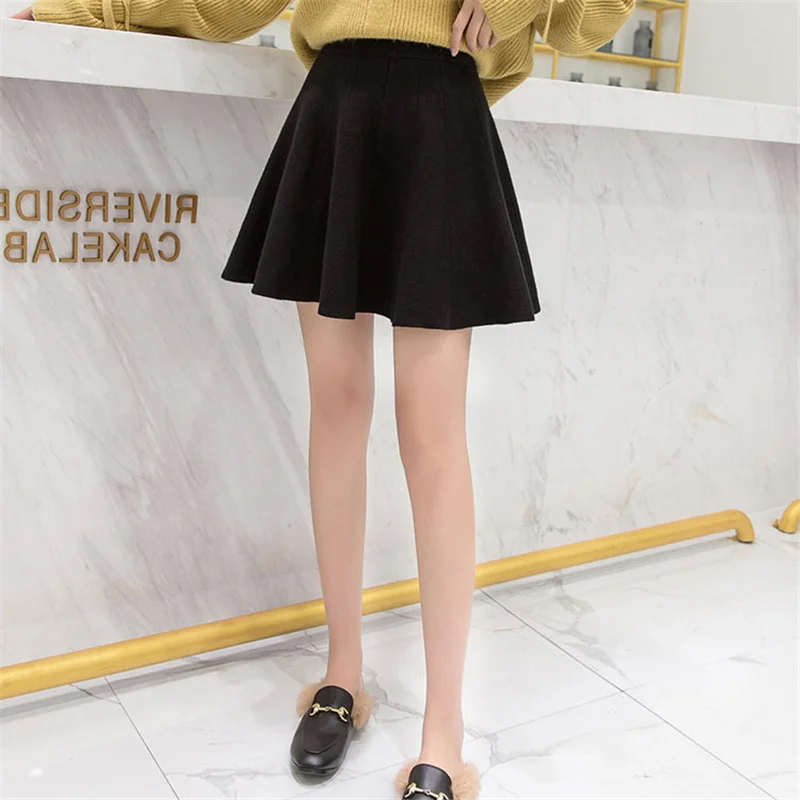 

Young women mini skirts autumn & winter 2021 high waist short skirt A-line short fluffy woolen knitted umbrella skirts BSQ061