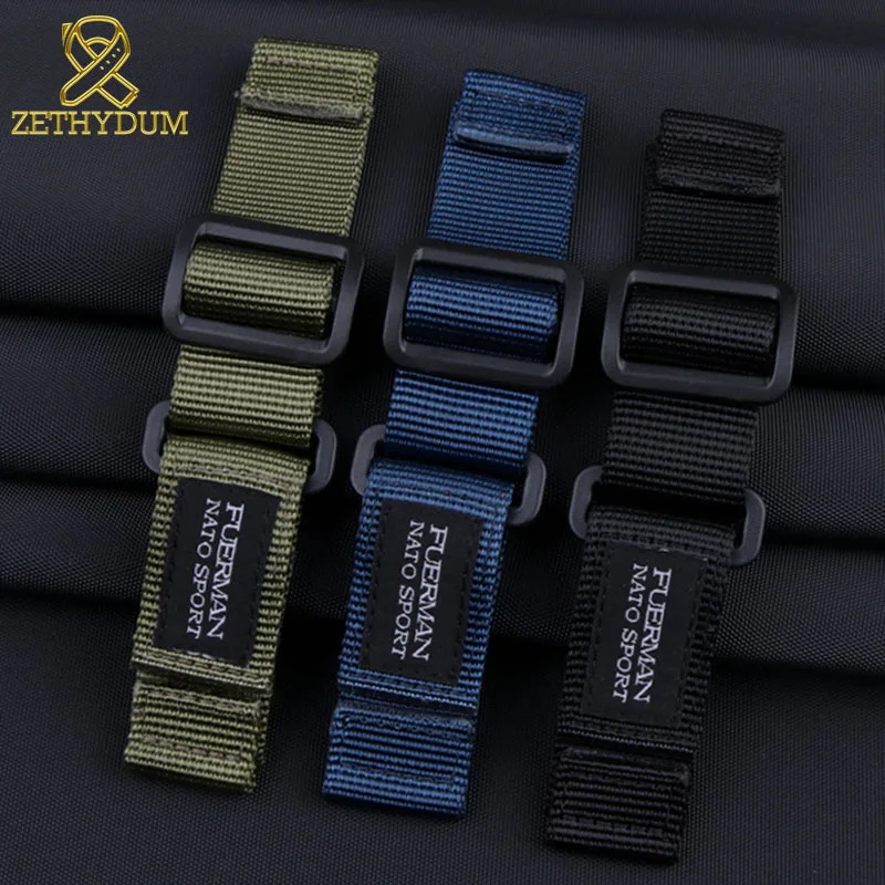 

Ремешок fuerman мужской нейлоновый на липучке, спортивный водонепроницаемый браслет для наручных часов, в стиле НАТО, 20 мм 22 мм 24 мм