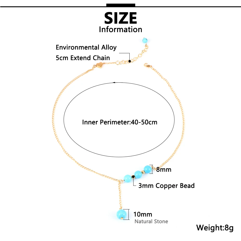 Модные женские бусы из натурального камня Очаровательное ожерелье с подвеской