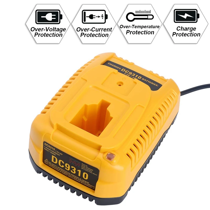 Быстрое зарядное устройство Dc9310 для Dewalt 7 2-18 в никель-металлогидридной батареи Xrp