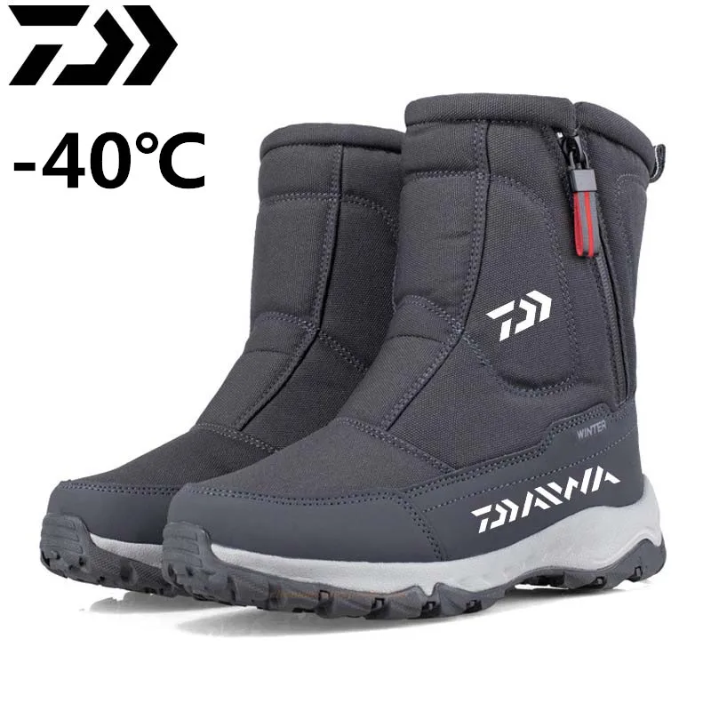 

Daiwa New Winter Boots Men High-top Water-resistant Cotton Shoes Male Plus Velvet Warm Couple Snow Boots Outdoor Fishing Shoes