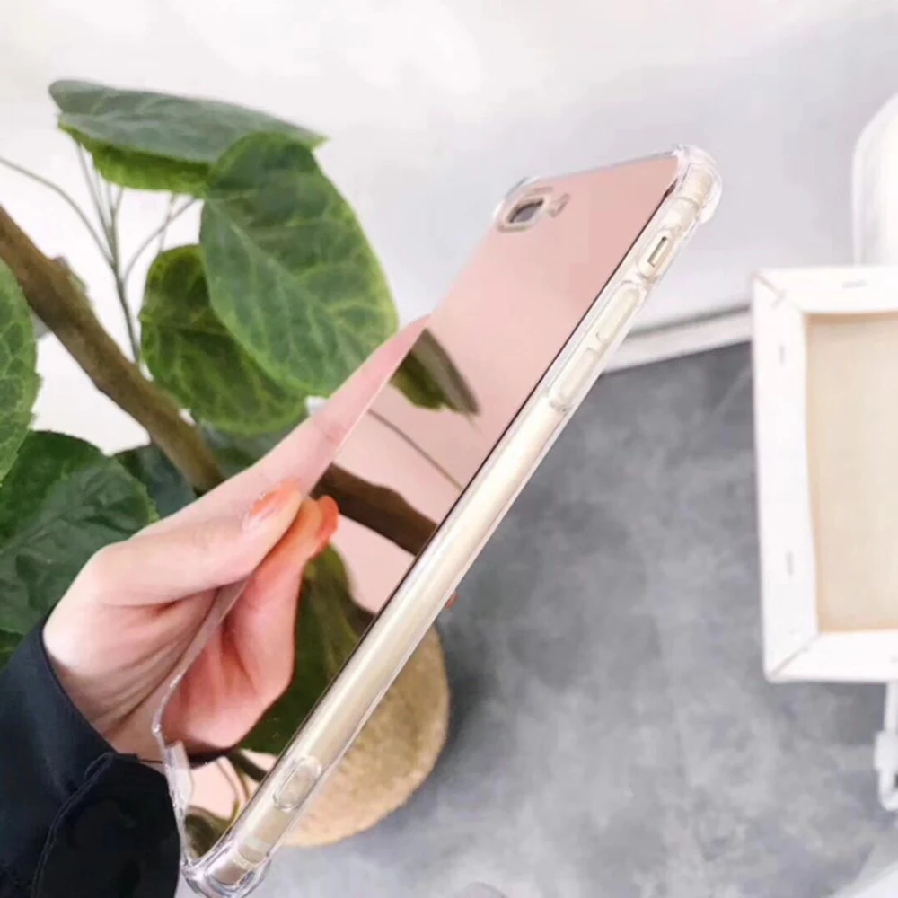 Роскошный зеркальный чехол для iPhone 11 Pro XS Max 7 8 6 6S Plus X XR ударопрочный из ТПУ |