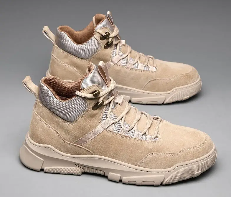 

Winter High End Men Genuine Leather Boots Man New Fashion Autumn Winter Man Trend Handsome Sport Style High Tops Martin Boots