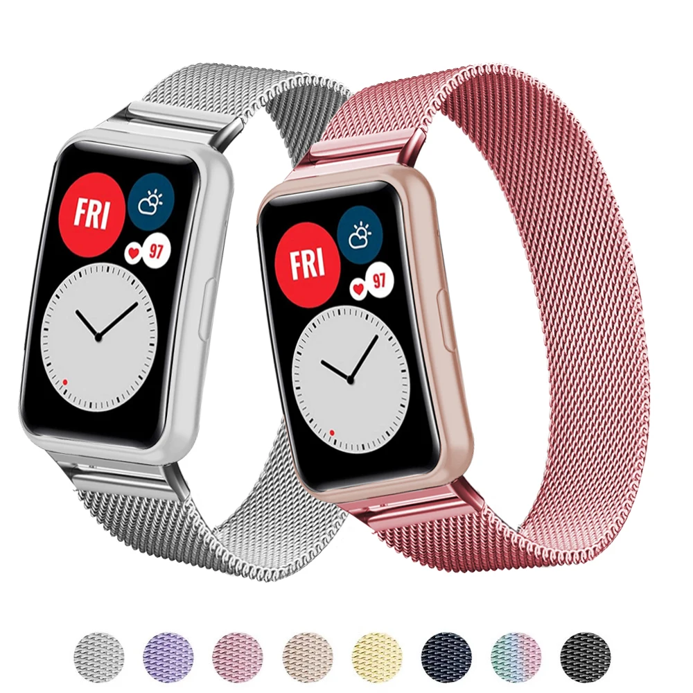 

Strap For Huawei Watch FIT band Accessories Magnetic Loop stainless steel metal bracelet Huawei Watch fit 2021 Strap