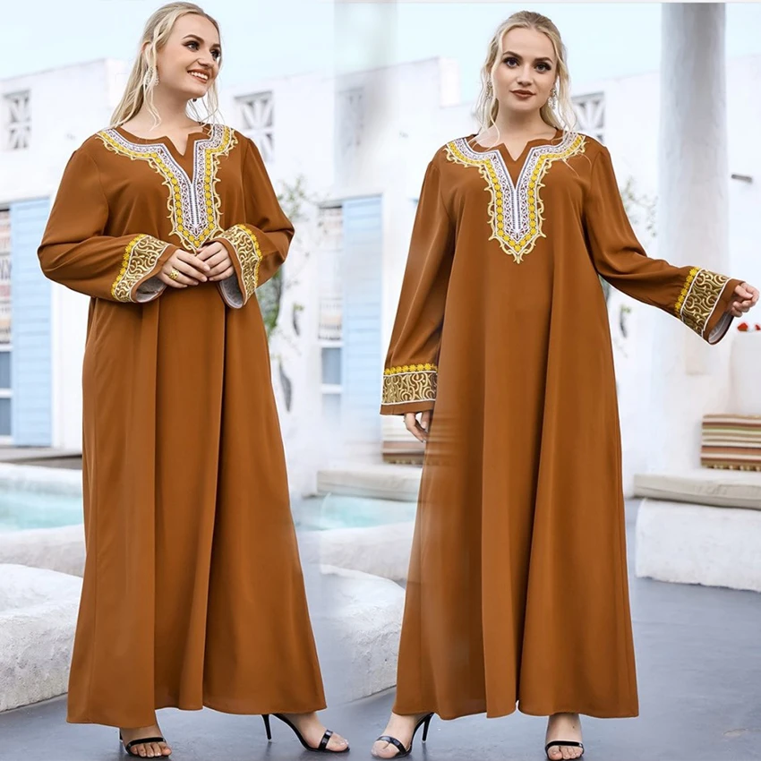 Abaya Дубай Турция индийское платье для женщин 2022 мусульманская модная винтажная мусульманская одежда с длинным рукавом повседневное свобод...