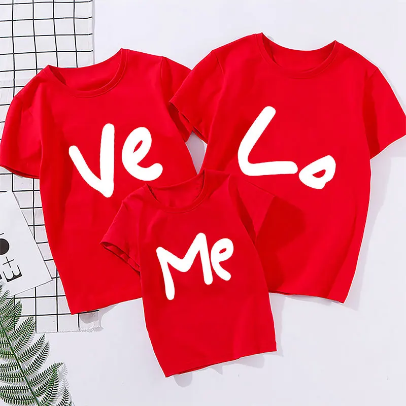 Футболка для всей семьи летние одинаковые наряды папы любви мамы и ребенка