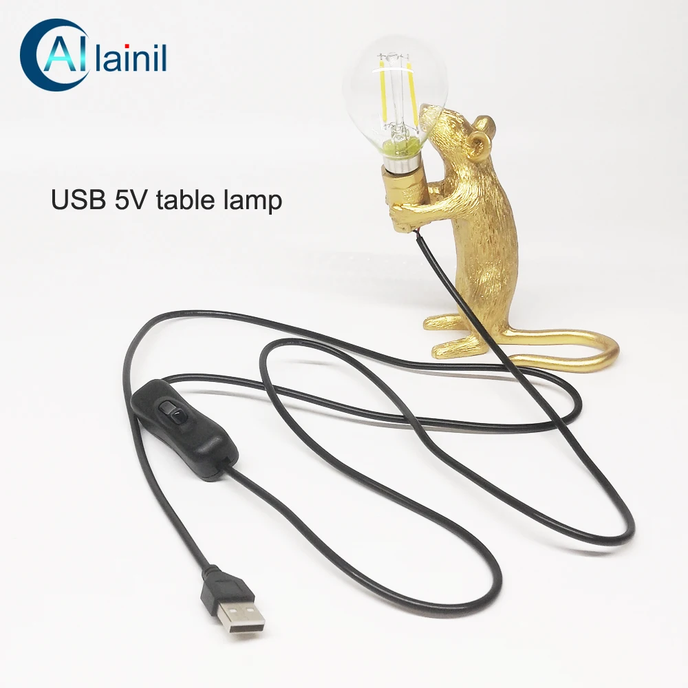 5V USB современные смолы lucky стол с мышкой лампа Европейский стиль Настольный