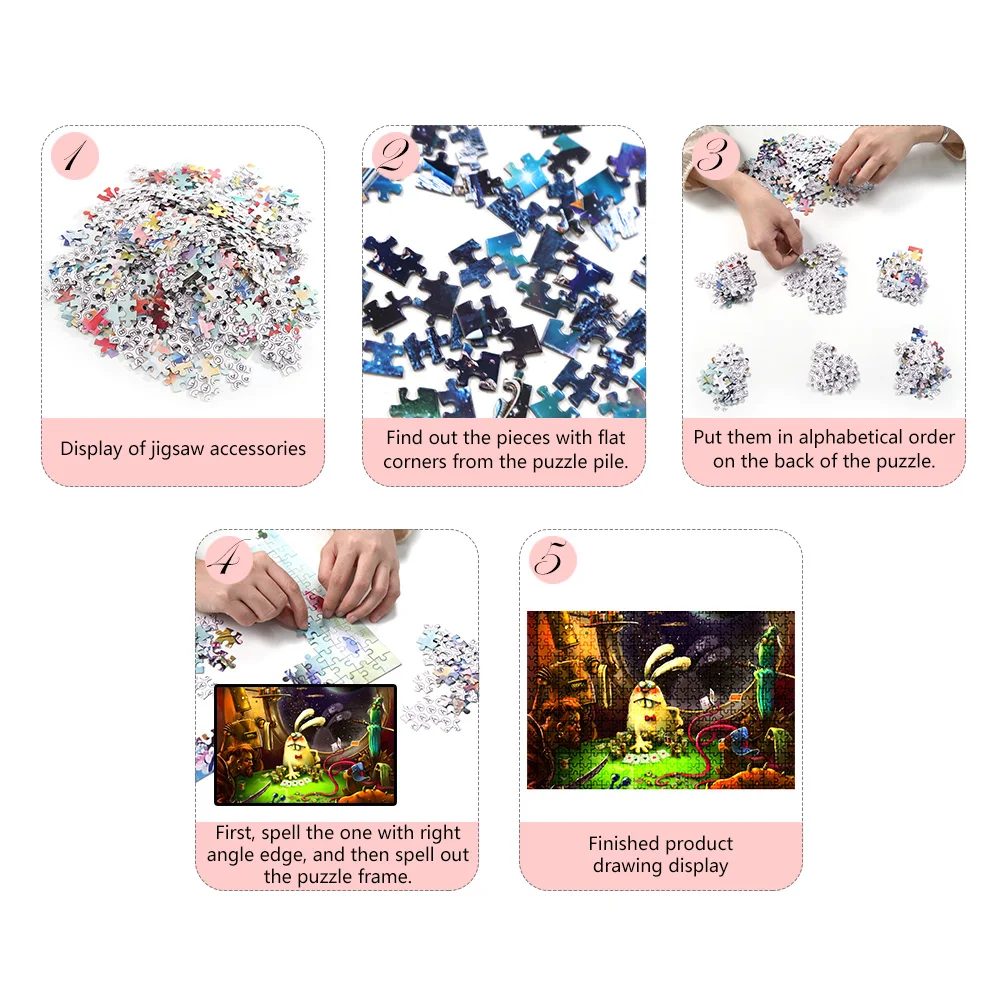 

1000pcs Cartoon Play Cards Puzzles Adults Kids Jigsaw Educational Game Toys