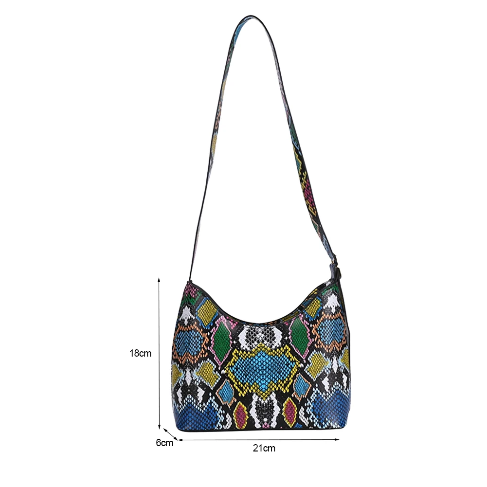 

Fashion Women Snake Pattern Shoulder Crossbody Bags PU Leather Messenger Bag Casual All-matchLadies Small Hobos Handbags Purses