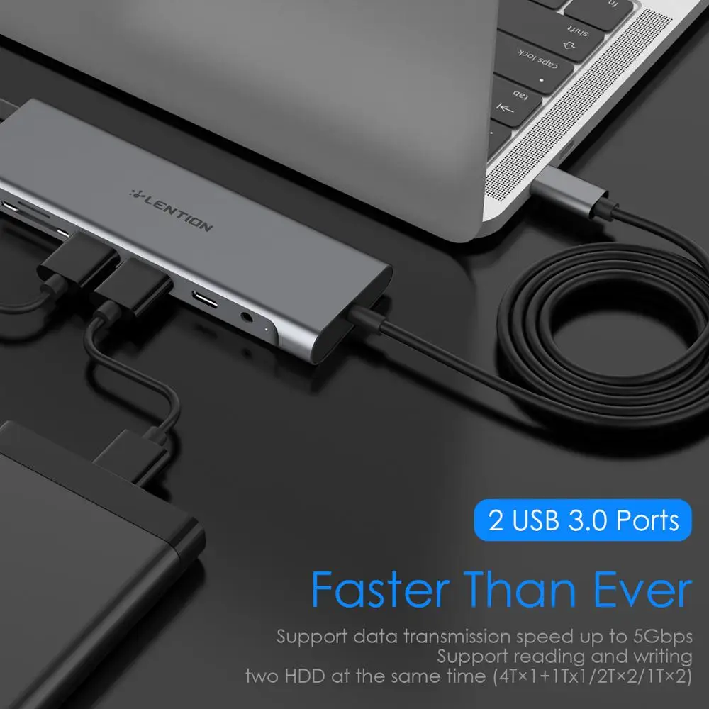 Длинный кабель USB C Hub с 4K HDMI 2 3 0 5 мм аудио Type зарядный адаптер для MacBook Pro 13/15/16