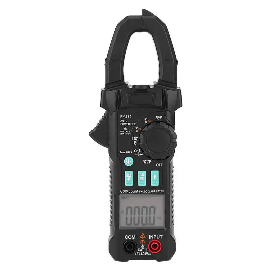 Измеритель-зажим FY219 с двойным дисплеем цифровой портативный токоизмеритель