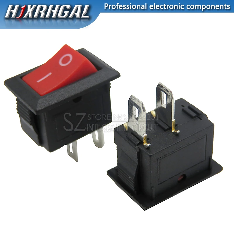 2PIN 2 block Red 10 шт. кнопочный переключатель 10x15 мм SPST 2Pin 3pin 3A 250V KCD11 защелкивающийся ВКЛ/ВЫКЛ перекидной Клавишный Выключатель 10 мм* 15 мм черный красный и белый - Цвет: 2PIN 2 block Red