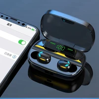 tws s11b wireless bluetooth earbuds led power display fingerprint touch waterproof sports headset with charging box earphones