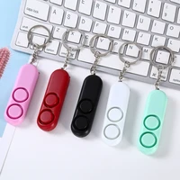 double horn 120db self defense device dual speakers loud alarm alert safety keychain bag pendant led keychain anti lost device
