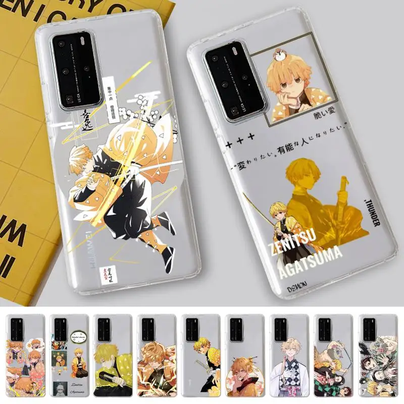 

Demon Slayer Agatsuma Zenitsu Phone Case For Huawei P 20 30 40 pro lite Psmart2019 Honor 8 10 20 Y5 6 2019 Nova3E