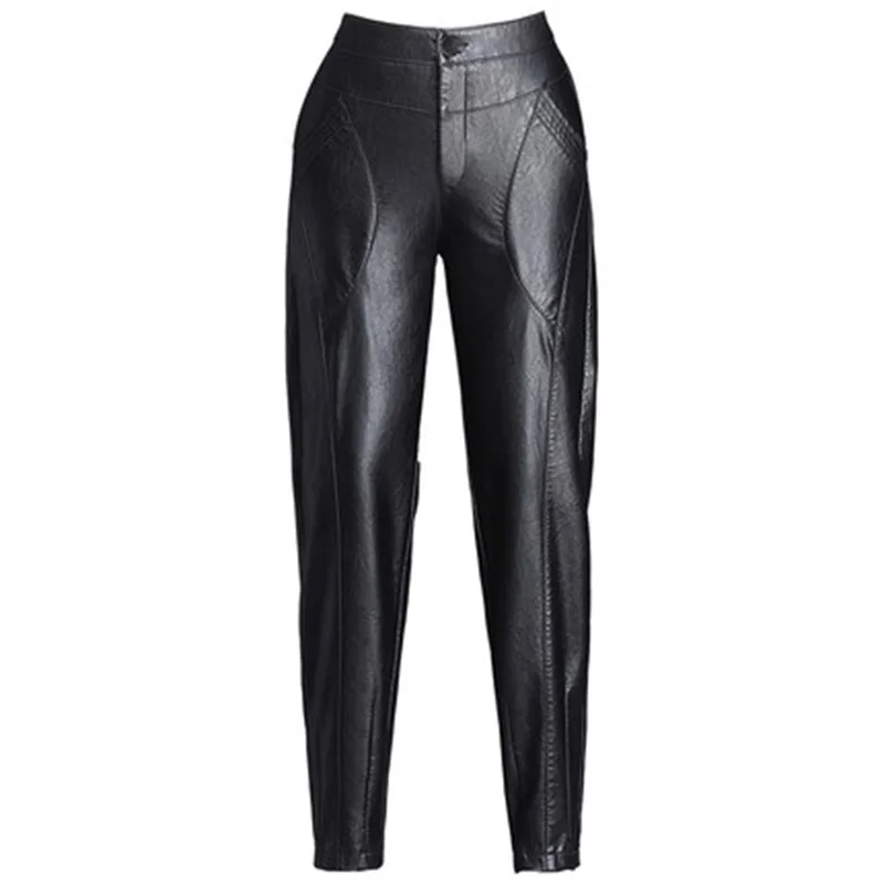 Модные женские кожаные брюки новые осенние и зимние из искусственной кожи тонкие