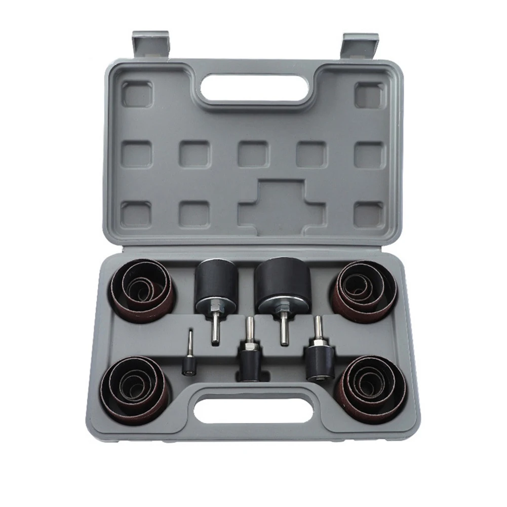 Abrasive Sleeves Power Tool Accessories Professional Rubber Drum Sanding Kit Metal Polishing For Drill Press With Storage Box |